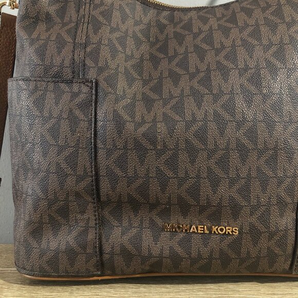 Michael Kors Anita LRG Brown Acorn Convertible Shoulder Crossbody Bag MSRP $428 - Picture 11 of 14